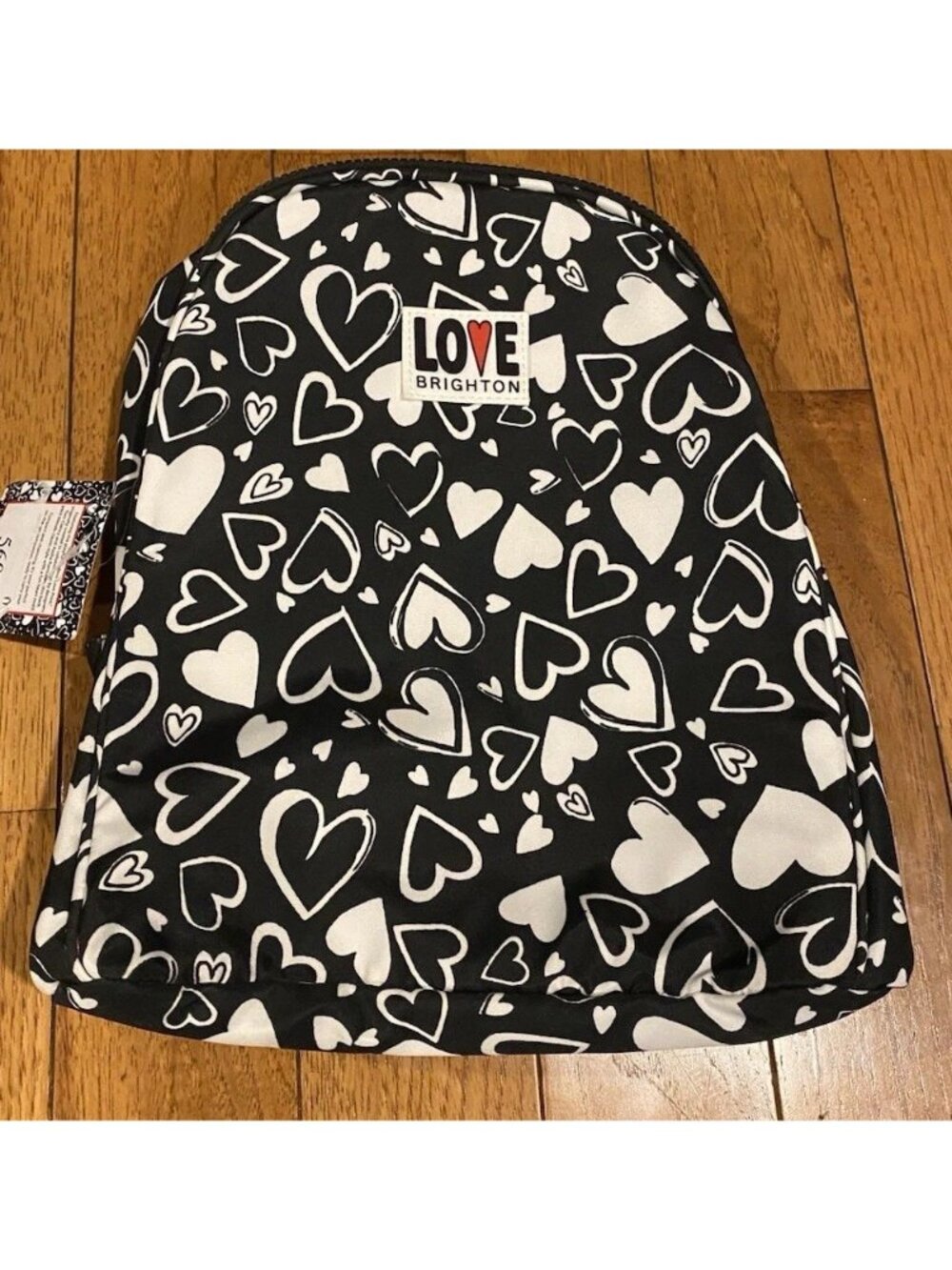 Brighton Limited Edition ENDLESS LOVE Small Backpack NWT Black White Hearts